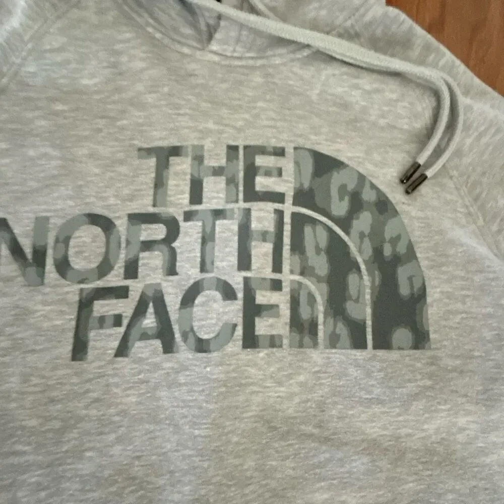 The North Face light Heather gray hoodie pull over sweatshirt size xS